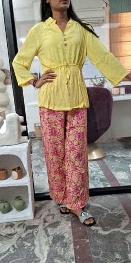 Yellow & Pink Co-ord Set – Vibrant Fusion