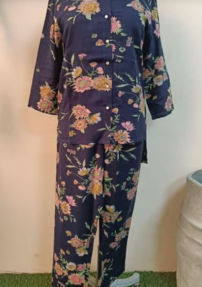 White Leaf Print Co-ord Set – Easy Chic
