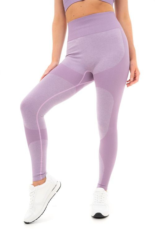 MARL WITH RIB SEAMLESS LEGGING PURPLE XL