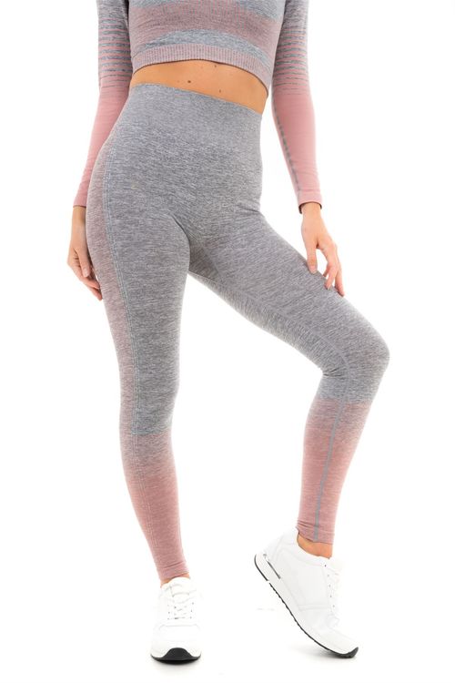 GRADIENT STRIPE SEAMLESS LEGGINGS GREY - S