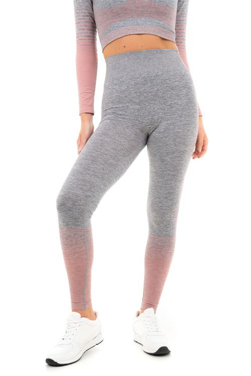 GRADIENT STRIPE SEAMLESS LEGGINGS GREY - S
