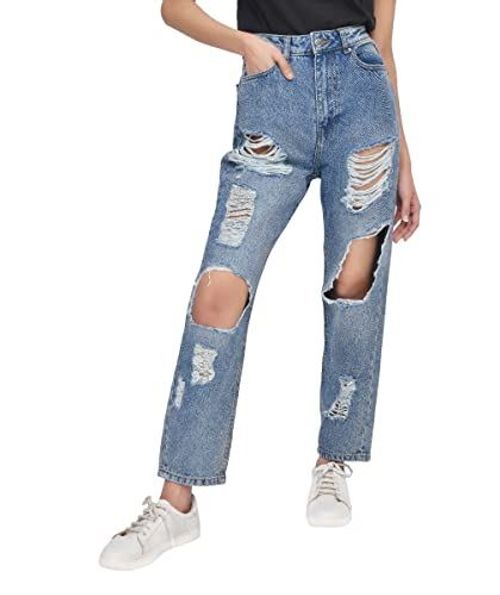 MULTI RIP MOM JEAN MID WASH 10